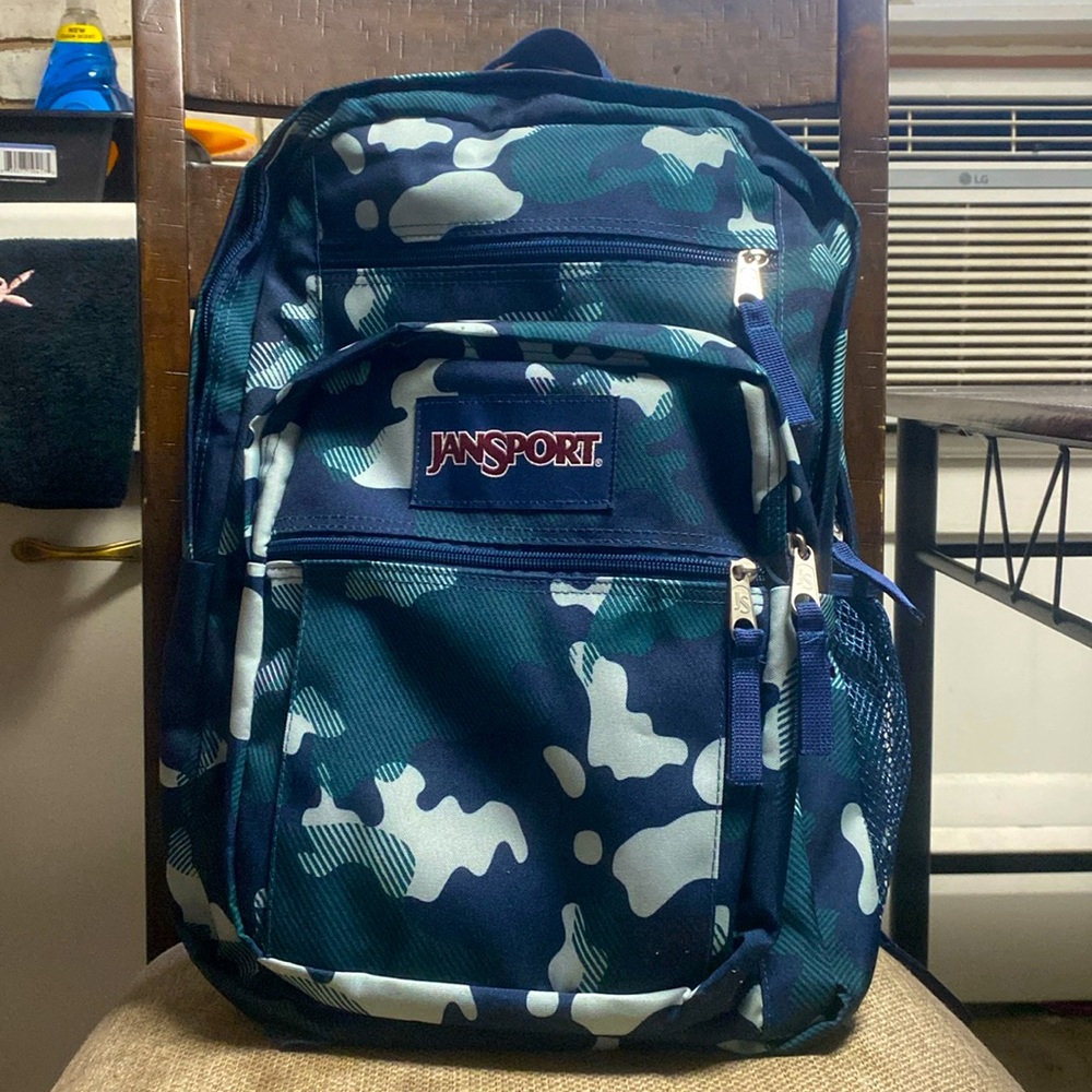 Rare blue camouflage Jansport backpack